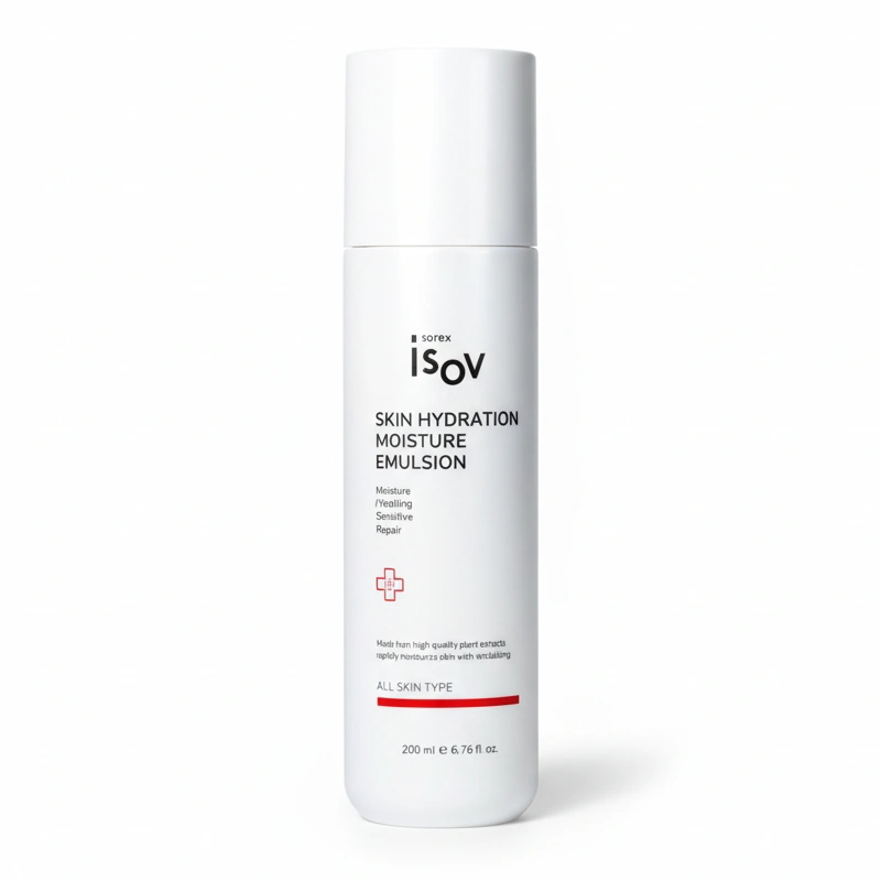 کرم (امولسیون) مرطوب کننده، آبرسان و ترمیم کننده پوست ۳۶ ساعته قوی پوست آیزو Skin Hydration Moisture Emulsion Isov ۲۰۰ml - مراقبت از پوست