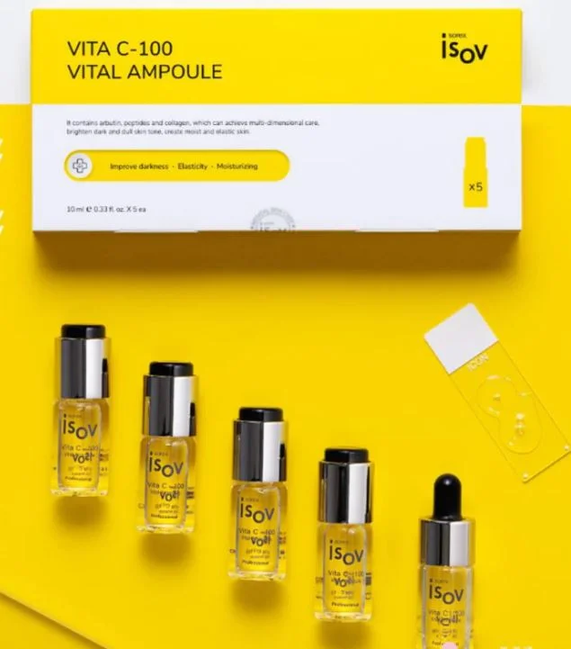 سرم ویتامین سی 10 درصد روشن کننده و شفاف کننده پوست آیزو (دونه ای) Isov Sorex Vita C-100 Vital Ampoule - تصویر 2
