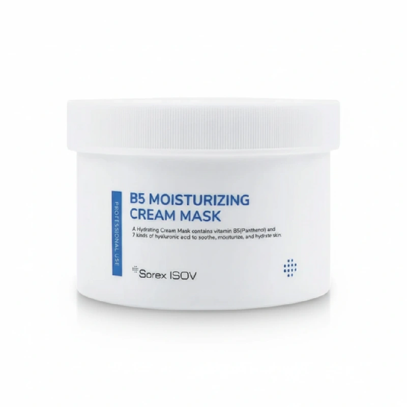 ماسک کرمی آبرسان و مرطوب کننده آیزو حاوی ۷ نوع هیالورونیک اسید Isov B۵ Moisturizing Cream Mask ۳۰۰ml - ماسک و لایهبردار