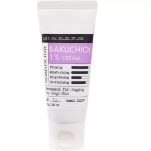 کرم باکوچیول 1% درما فکتوری برای جوانسازی پوست و کاهش چین و چروک Derma Factory Bakuchiol Cream 30gr