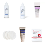 پکیج مراقبت از پوست خشک و حساس Isov و Derma Factory شامل تونر آزولن آیزو، امولسیون آبرسان آیزو، ماسک ورقه‌ای آبرسان و ضد التهاب آیزو، کرم رتینوید درما فکتوری، کرم باکوچیول درما فکتوری 1%و پد آرایش پاک‌کن