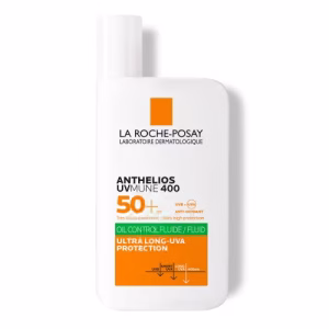 فلوئید ضد آفتاب ضد براقی لاروش پوزای La Roche-Posay Anthelios UVMune 400 Oil Control Fluid SPF50+ حجم 50ml
